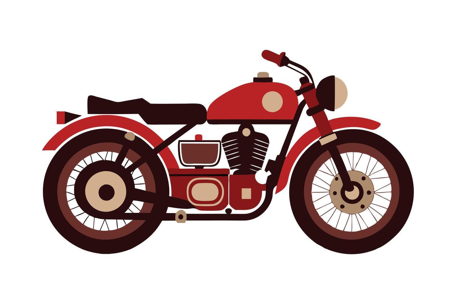Classic Retro Motorcycle - Silhouette Design for Freedom and Adventure Pursuits vector