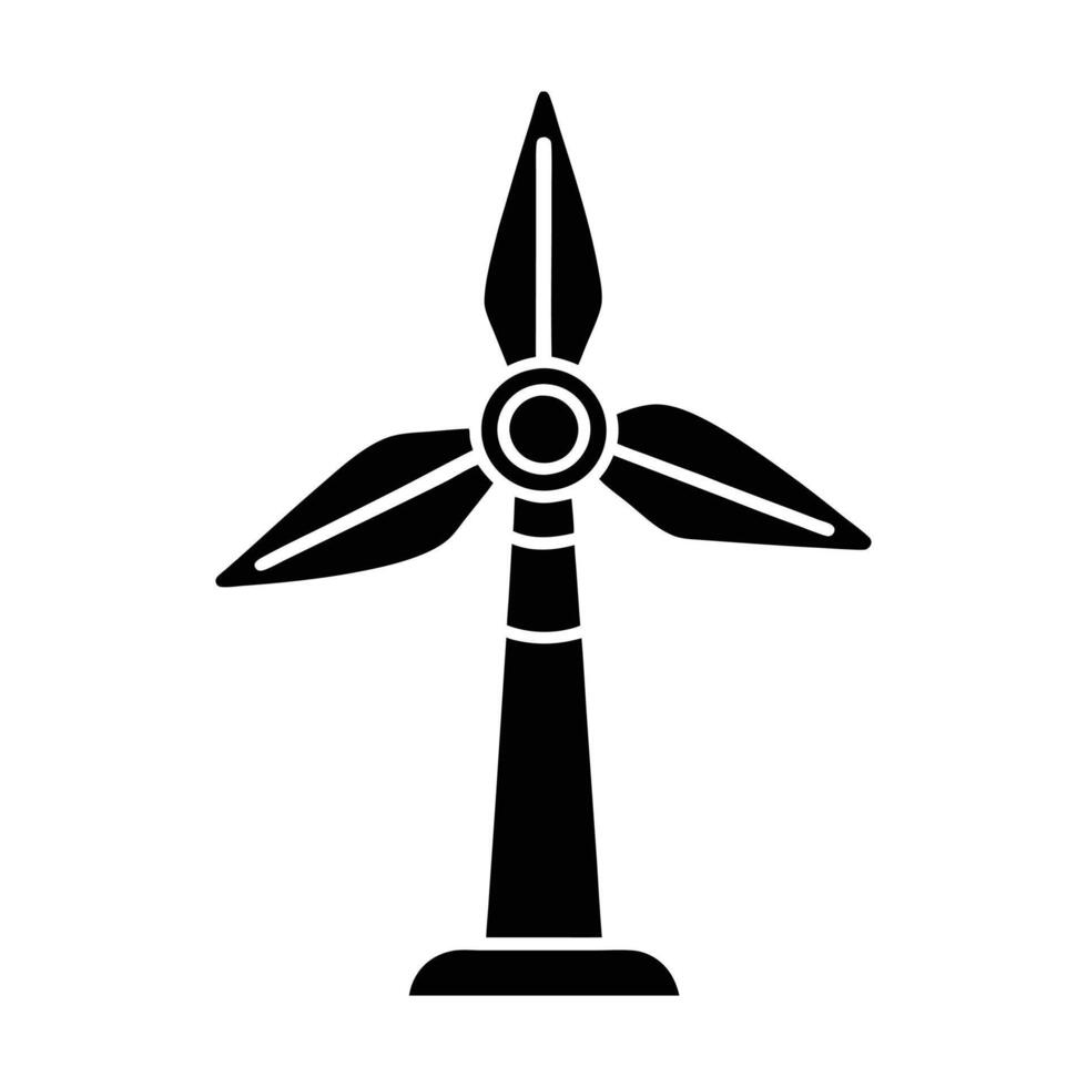 Wind Turbine Icon - Sustainable and Eco-Friendly Renewable Energy Technology vector