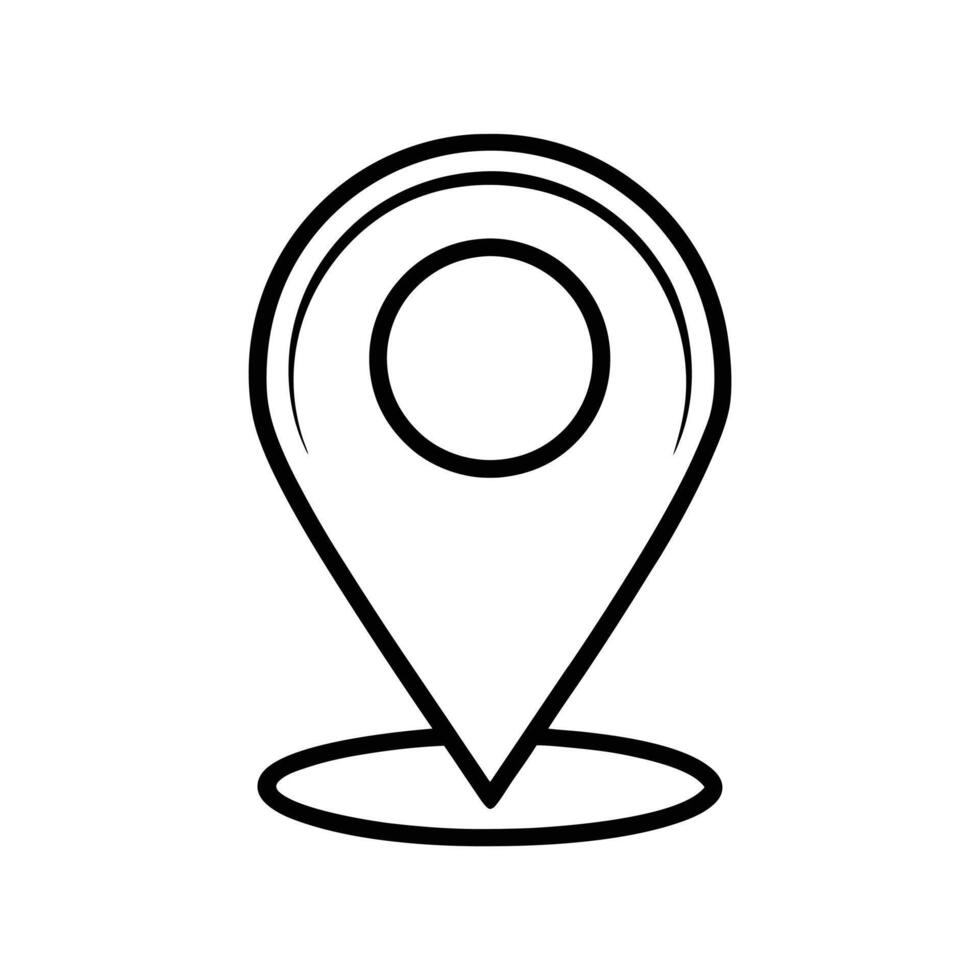 Location Pin Symbol - Minimalist Design for Maps, Navigation, and Event Planning vector