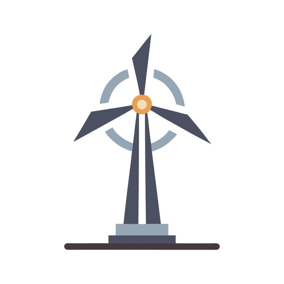Renewable Wind Turbine Icon - Illustration for Sustainable and Green Energy Tech vector