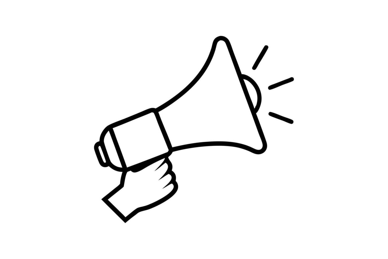 Megaphone in Hand Silhouette - Communication and Announcement Icon for Marketing and Outreach vector