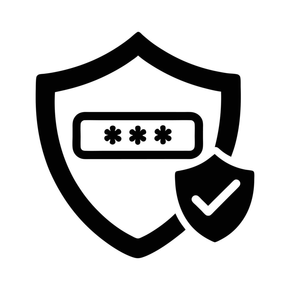 Cybersecurity Key Icon - Data Protection, Encryption, and Network Security for Privacy vector