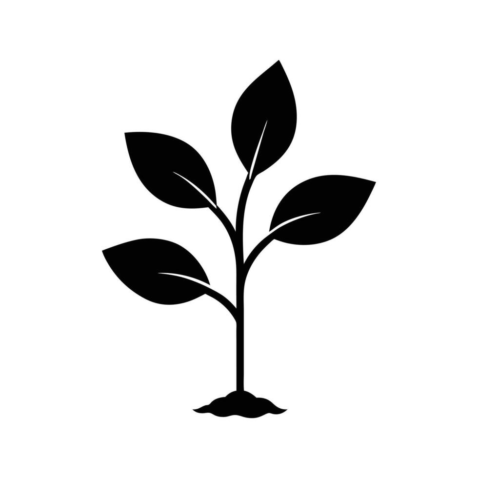 Seedling Icon - Minimalist Green Plant Illustration for Eco-Friendly and Growth Design vector