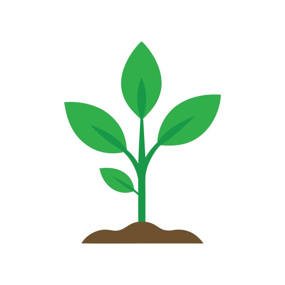 Growth Symbol Seedling - Minimalist Young Plant Icon for Nature and Sustainability vector