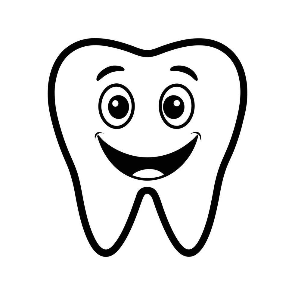 Dental Care Tooth - Happy Cartoon Illustration for Oral Health and Fun Design vector
