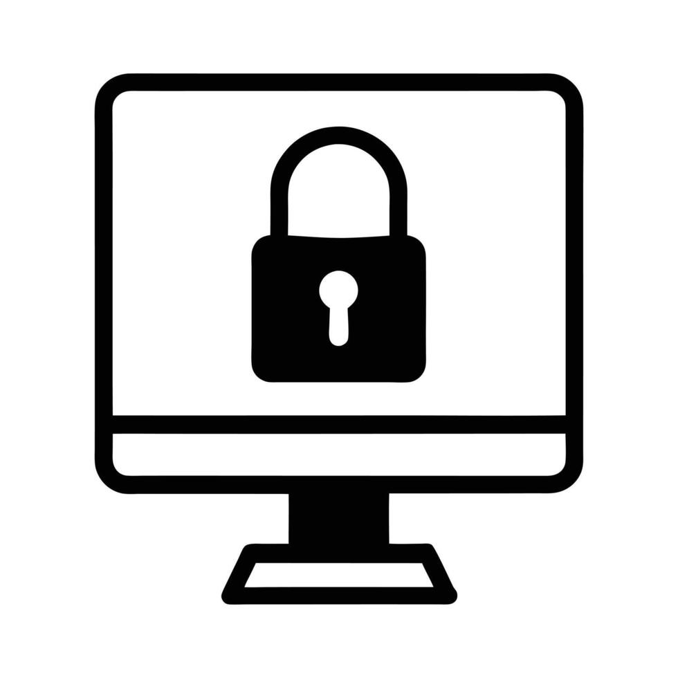 Cybersecurity Protection Icon - Data Encryption, Network Security, and Digital Privacy Design vector