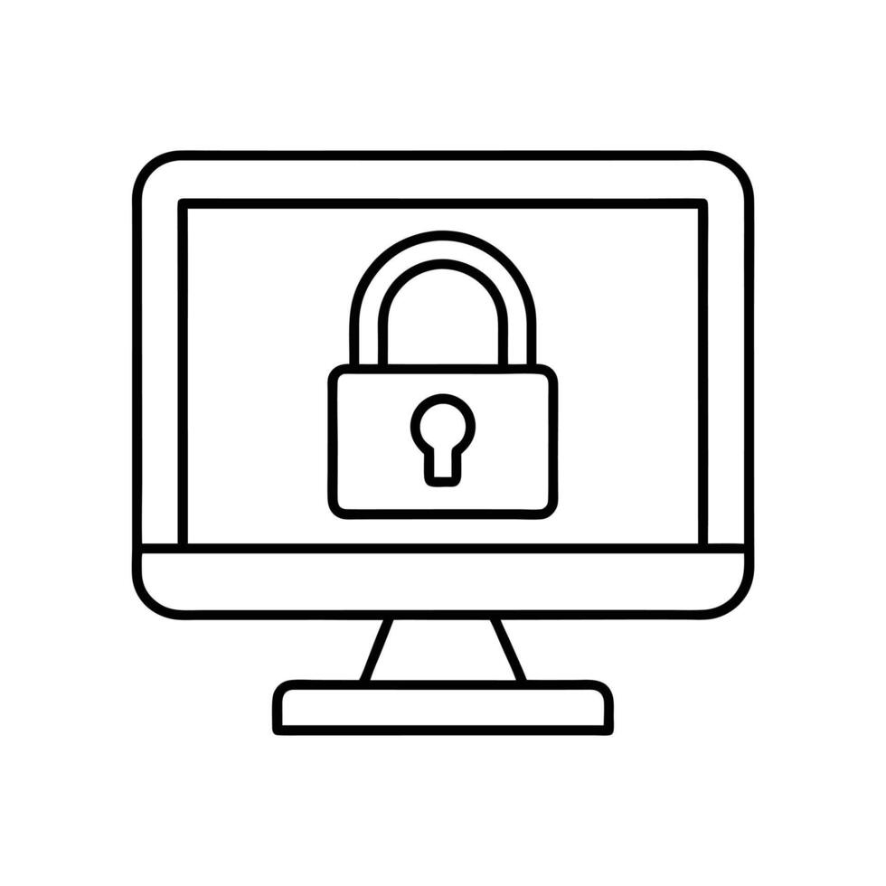 Encryption and Data Protection Icon - Cybersecurity Symbol for Online Safety and Privacy vector