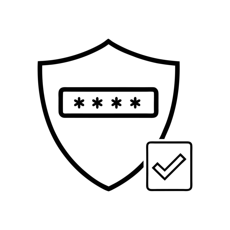 Encryption Shield Icon - Cybersecurity Design for Data Protection, Network Security, and Online Safety vector