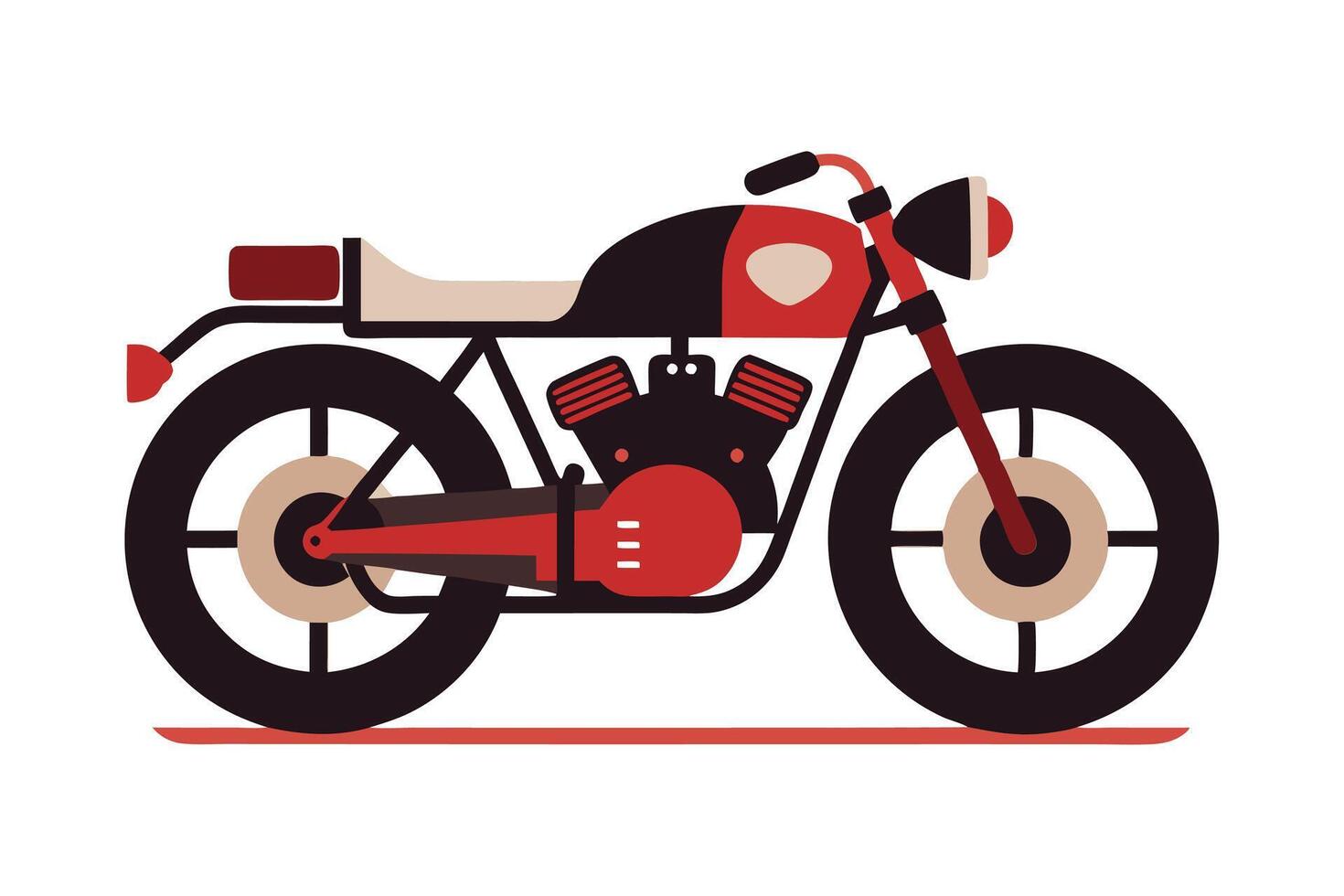 Retro Motorcycle Silhouette - Classic Vintage Bike Design for Freedom and Adventure vector