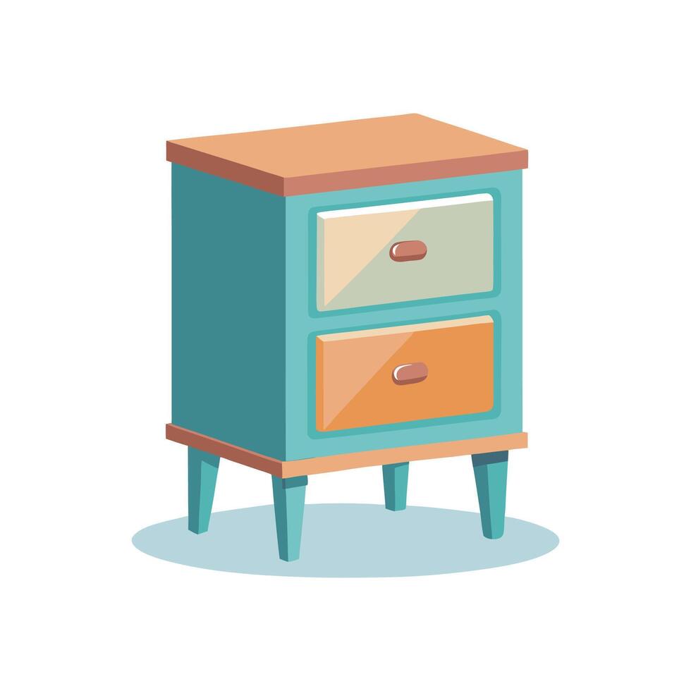 Minimalist Illustration of Bed and Table Furniture for Modern Bedroom and Home Interior Design vector