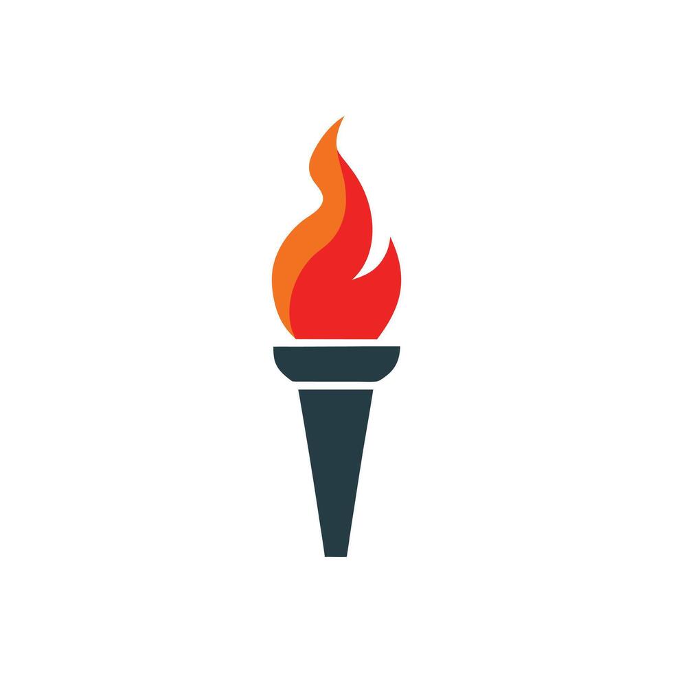 Elegant Torch Icon - Flaming Illustration for Symbolic Power and Illumination Themes vector