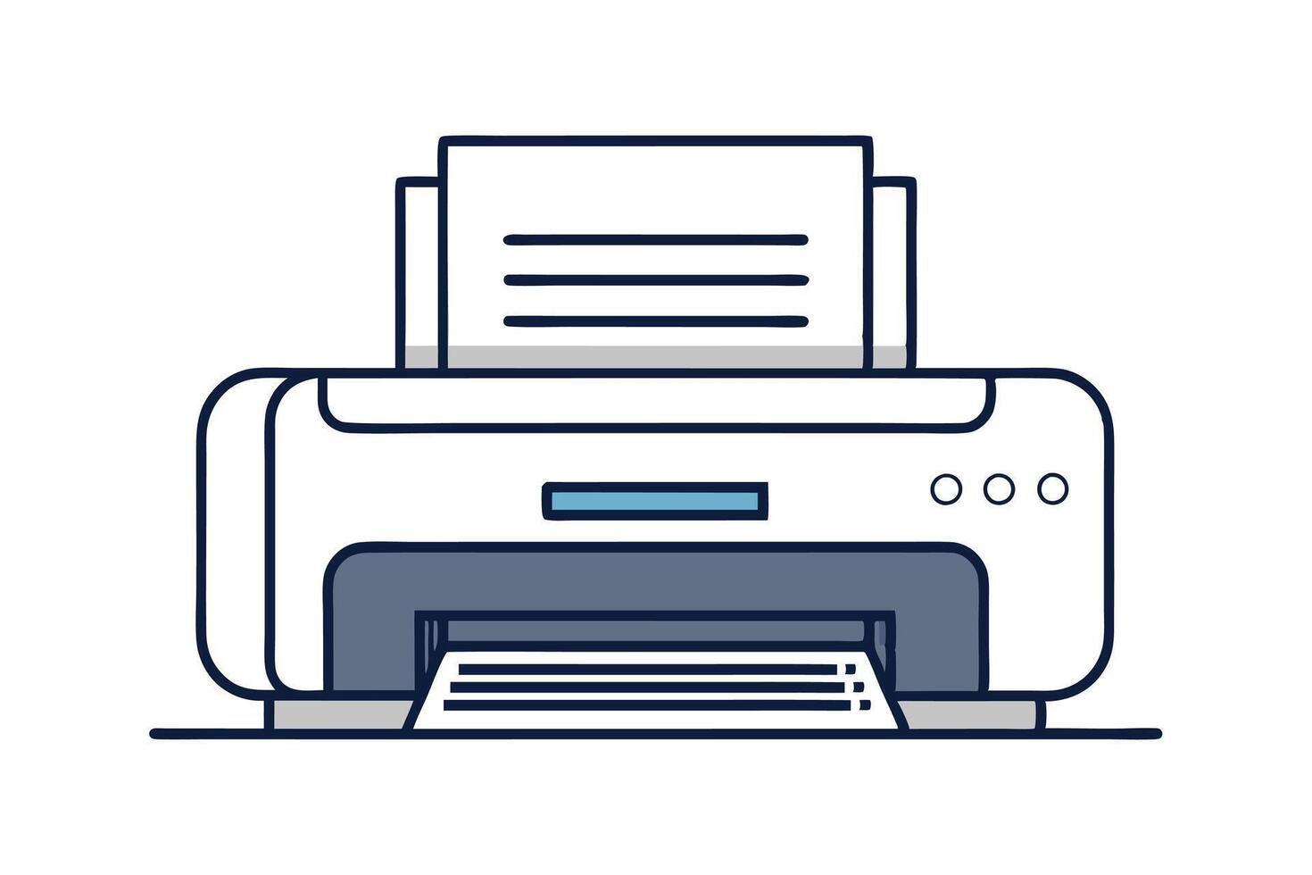 Modern Printer Art - Illustration for Office Technology and Professional Printing Design vector