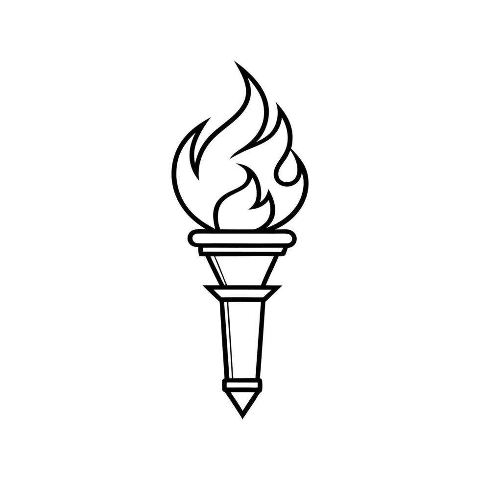 Flaming Torch - Stylish Illustration for Power, Illumination, and Decorative Art vector