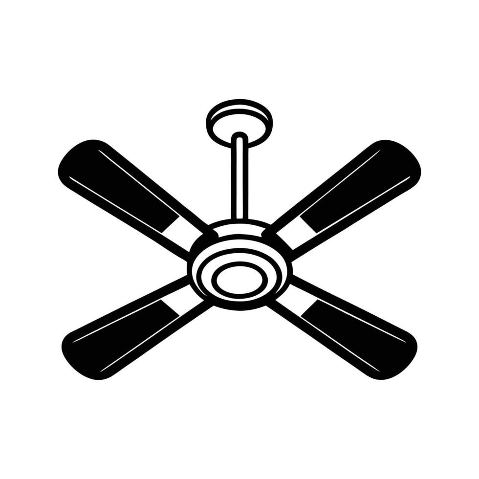 Contemporary Ceiling Fan - Home Appliance Illustration for Cooling and Interior Design vector