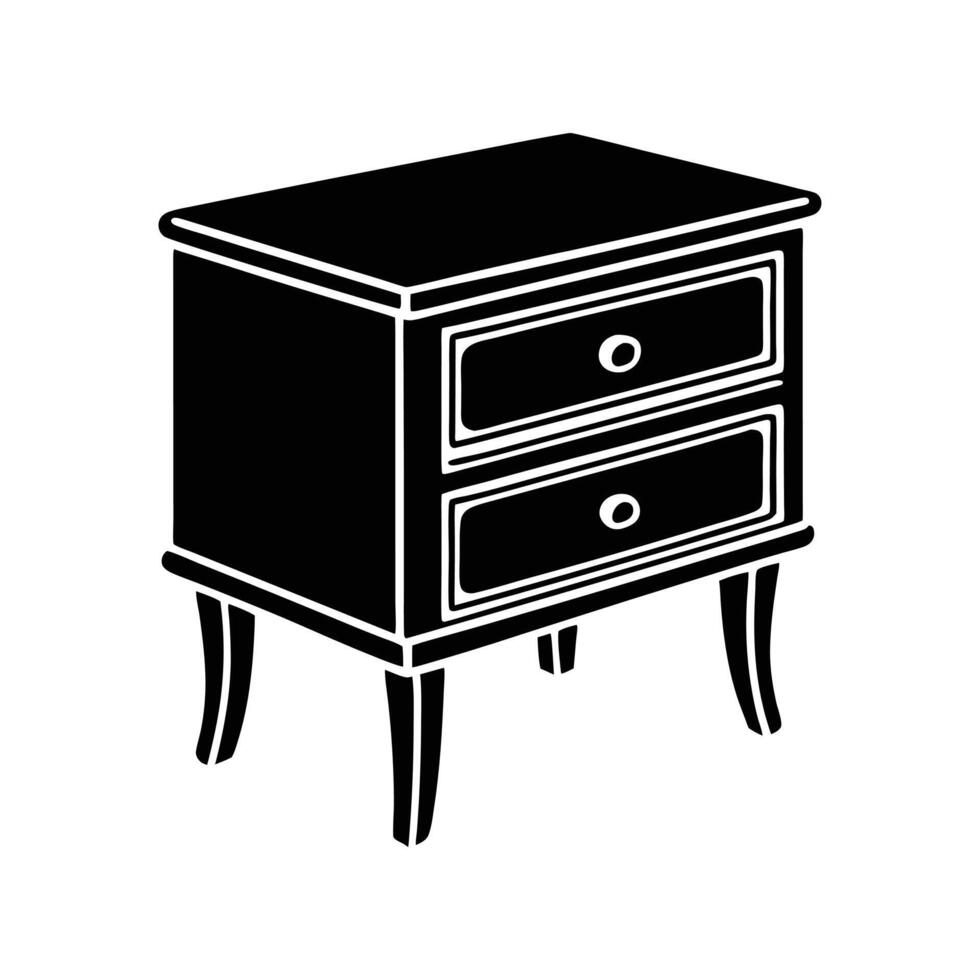 Minimalist Bedroom Furniture - Bed and Table Design for Modern Home Interiors vector