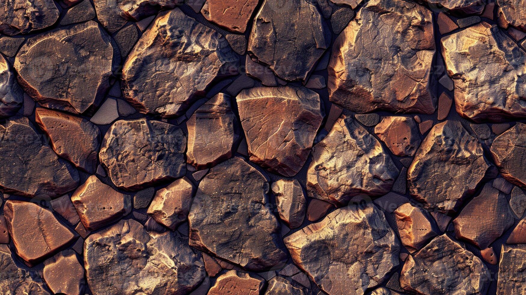 A stone wall with many different colors photo