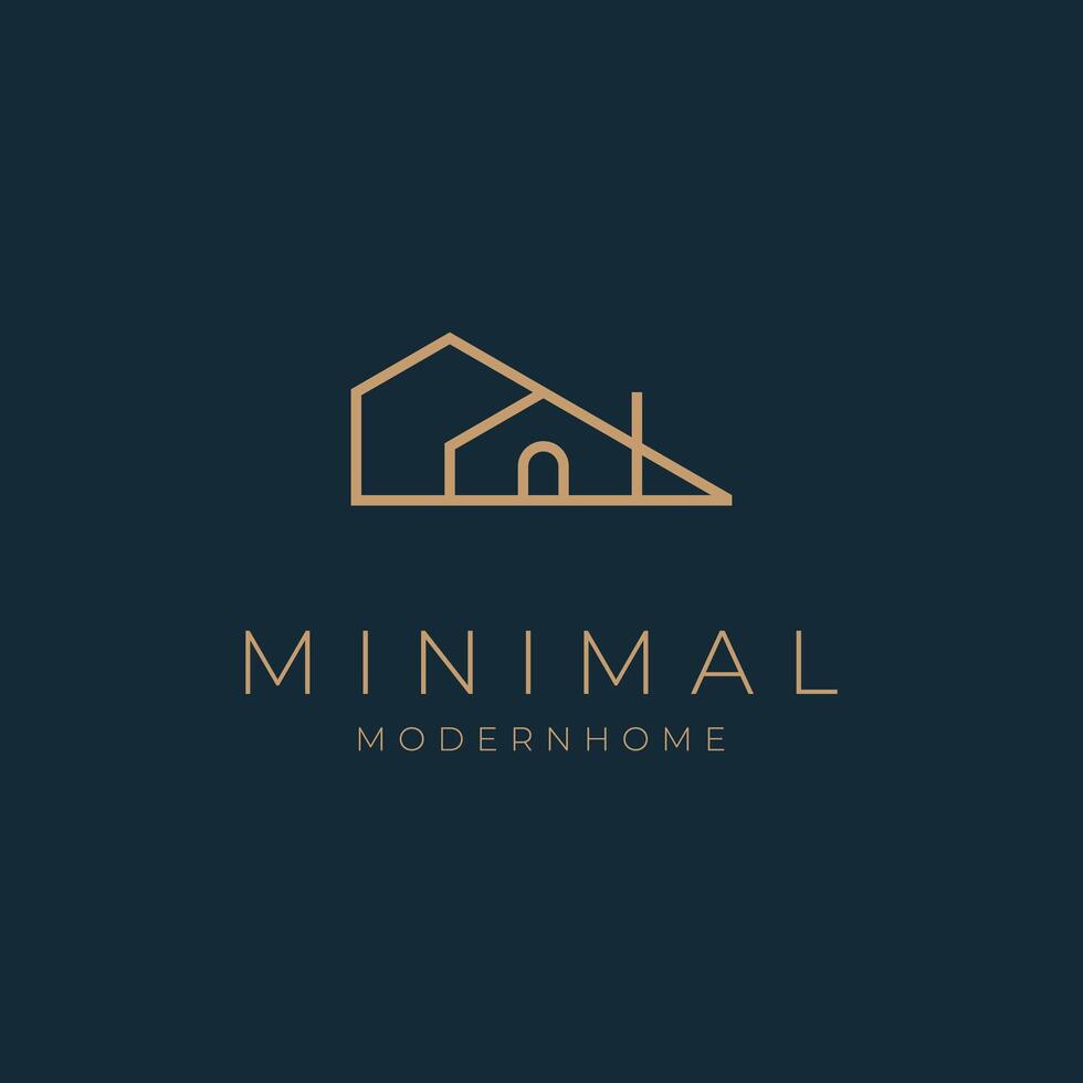 A line art icon logo of a modern house, usable for for real estate, architecture and company logos, home logo template element, illustration vector