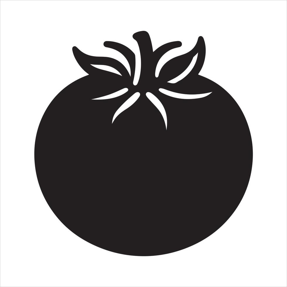 Tomato Icon black silhouette on white background vector
