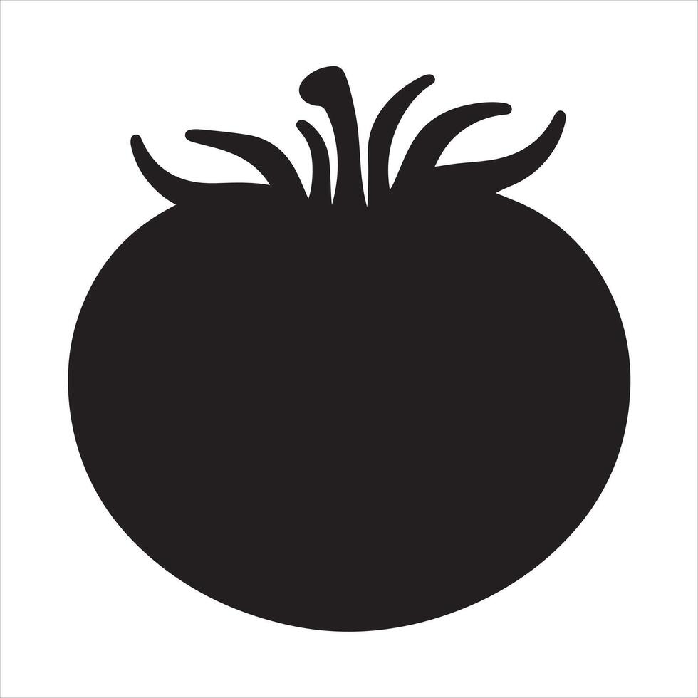 Tomato Icon silhouette white background vector