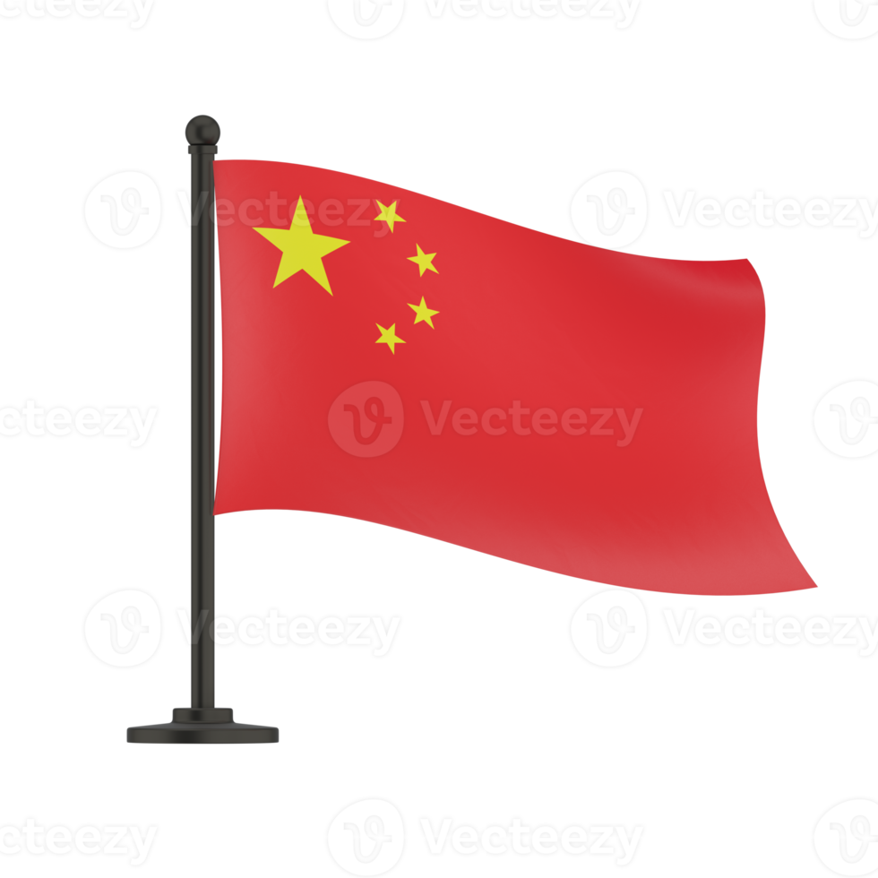 China flag element set on transparent png