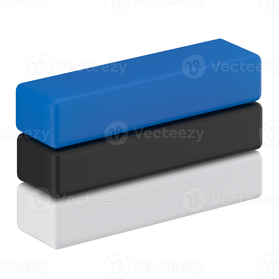 estonia flag in icon format in 3d render realistic, color blocs 3d png