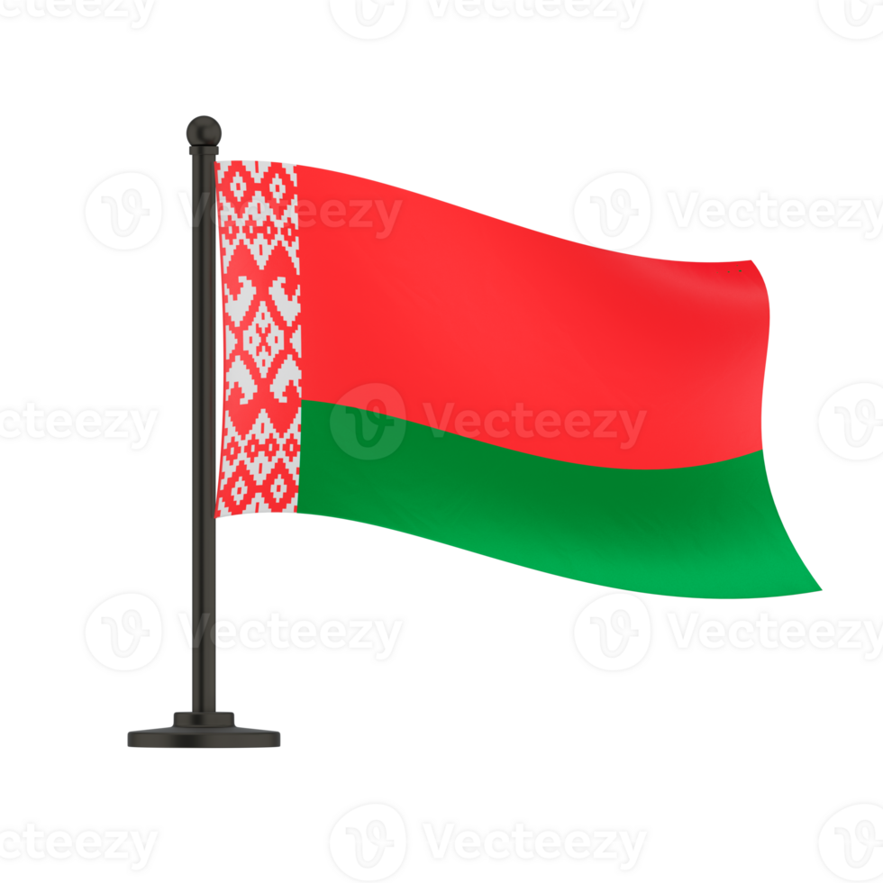 Small national flag of the Belarus on a transparent background, isolated, alpha channel transparency png