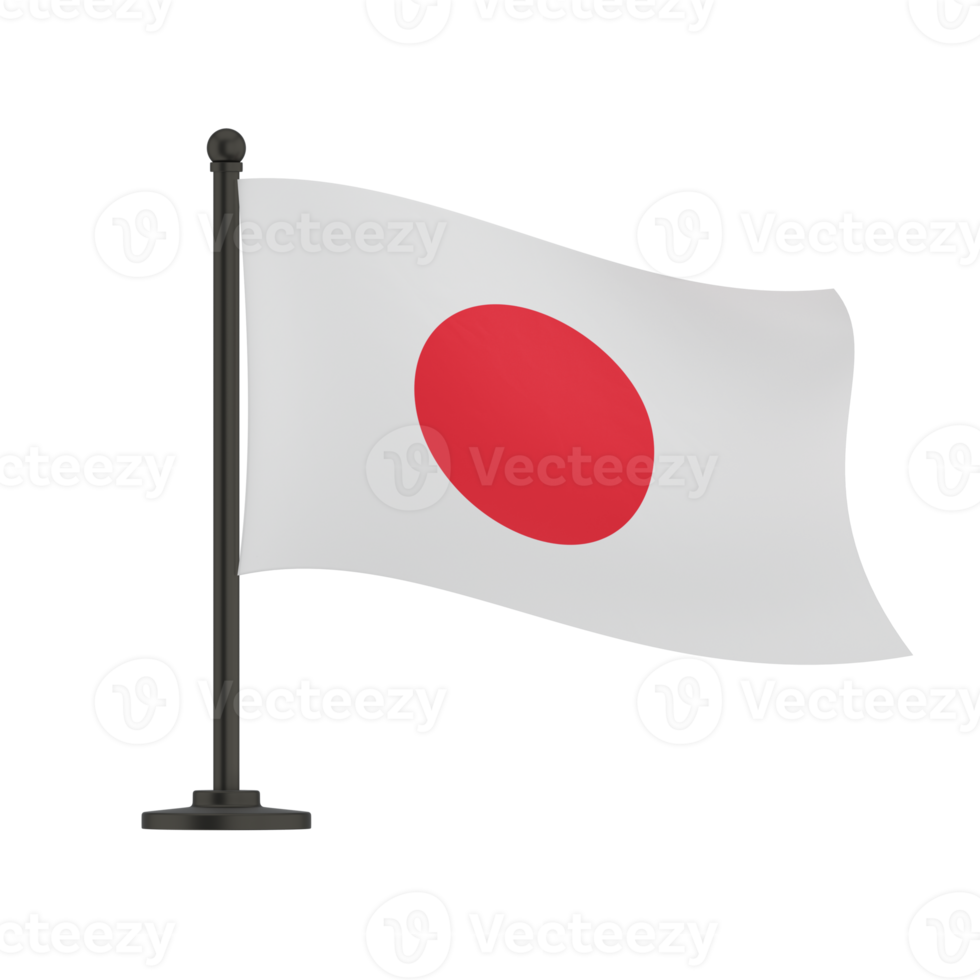 Waving National Flag Of Japan. 3D Flag png