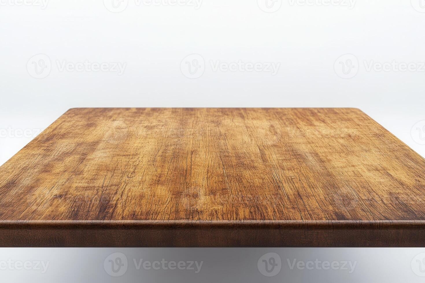 A wooden table with a smooth, polished surface. photo