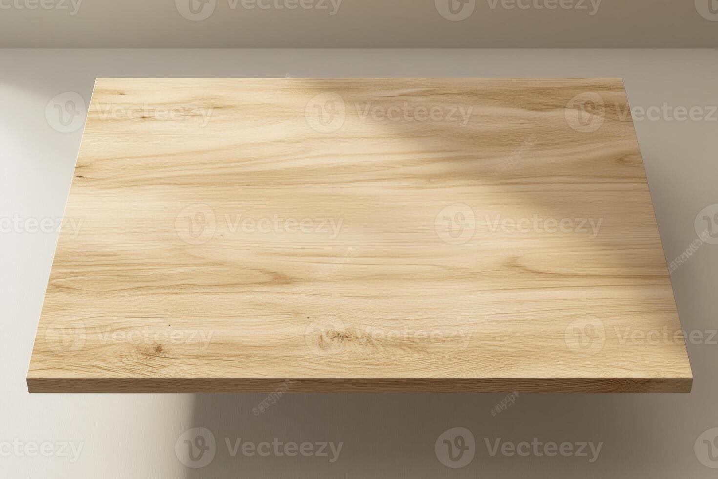 Smooth wooden table surface with natural grain patterns. photo