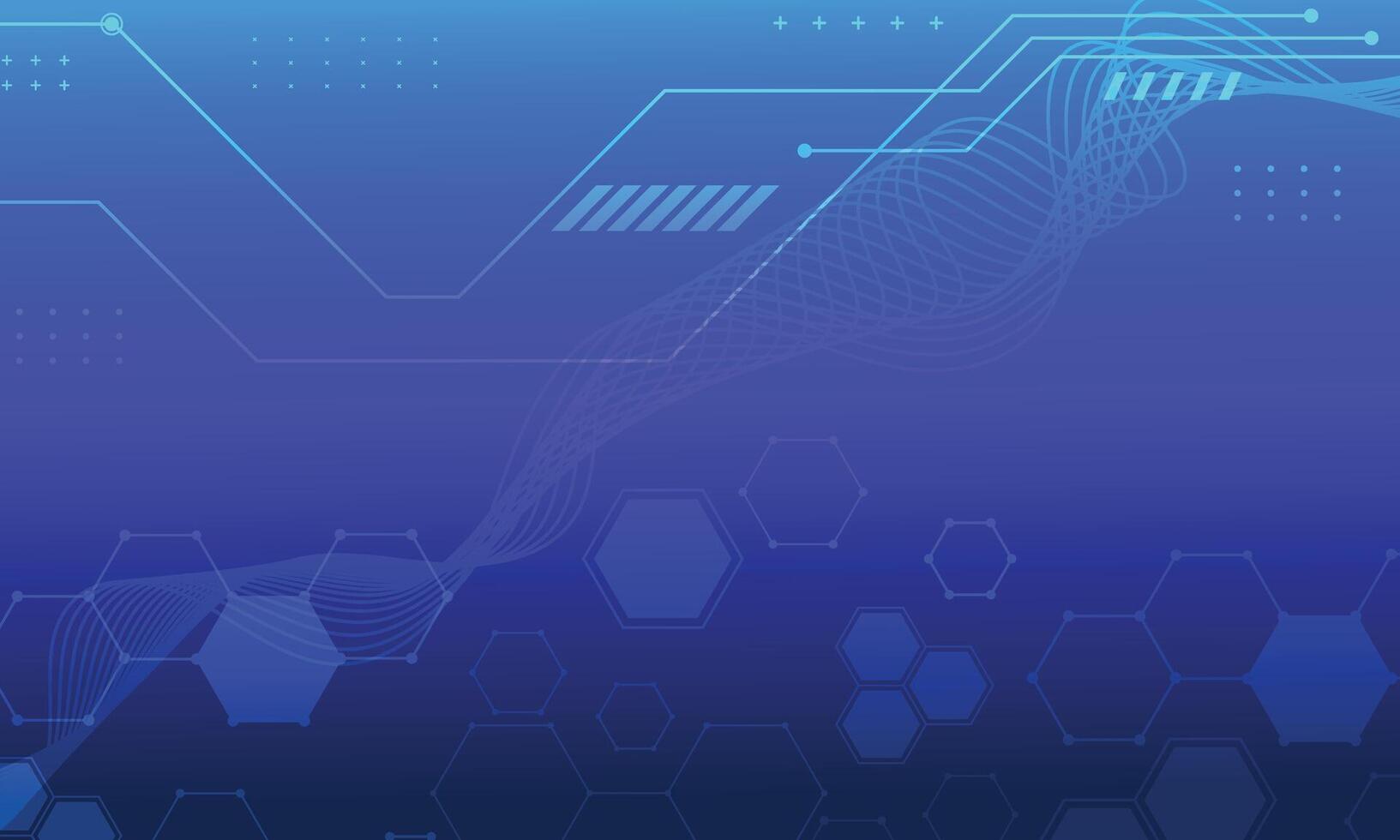 Abstract blue gradient futuristic digital technology background vector