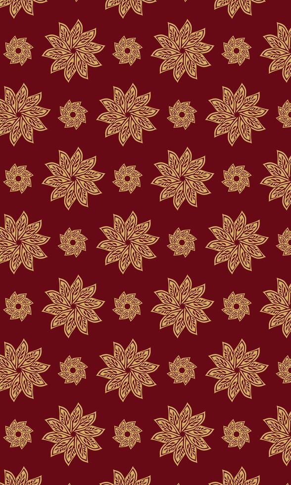 Elegant wallpaper of gold floral pattern with red background vector
