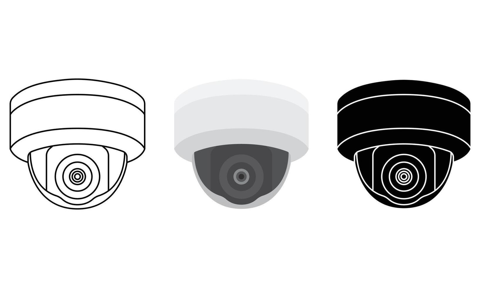 Collection of CCTV camera illustrations with different variations vector