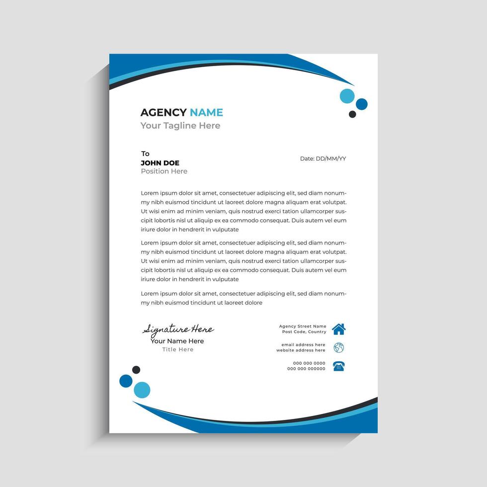 Creative Corporate Letterhead Template design vector