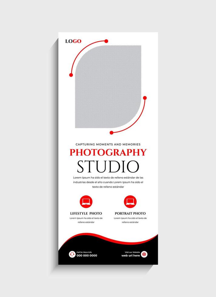 Innovative Photography service standee roll up banner vector