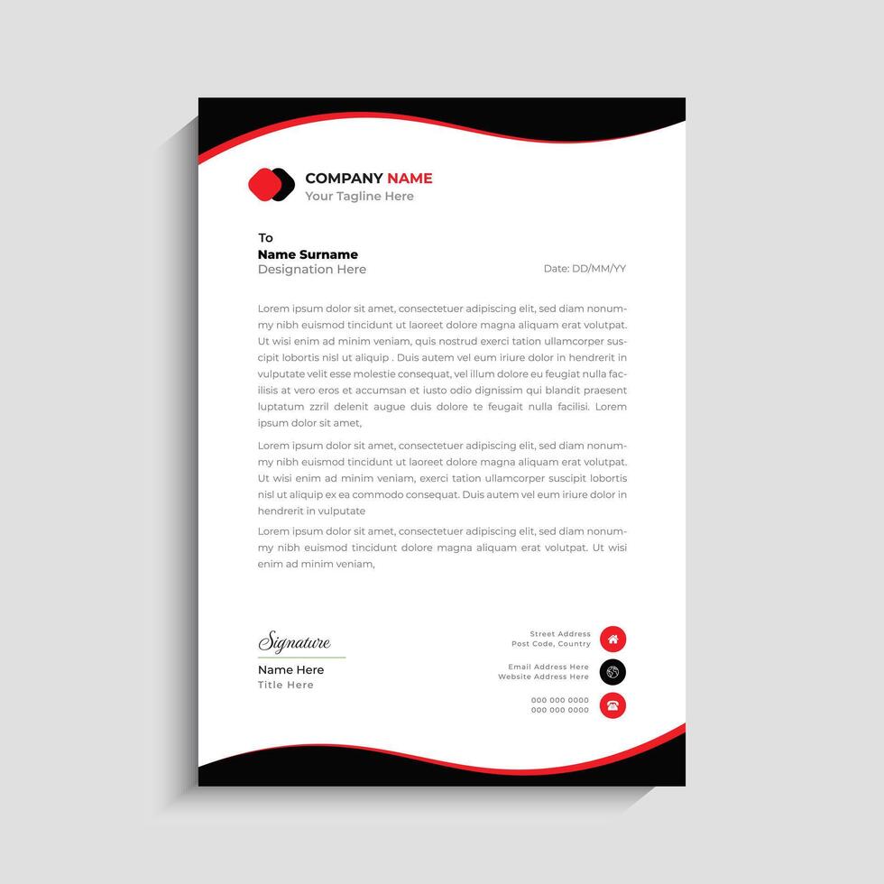 Professional Corporate Letterhead Template design vector