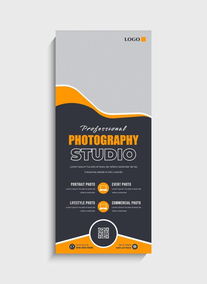 Stylish Photography service standee roll up banner vector