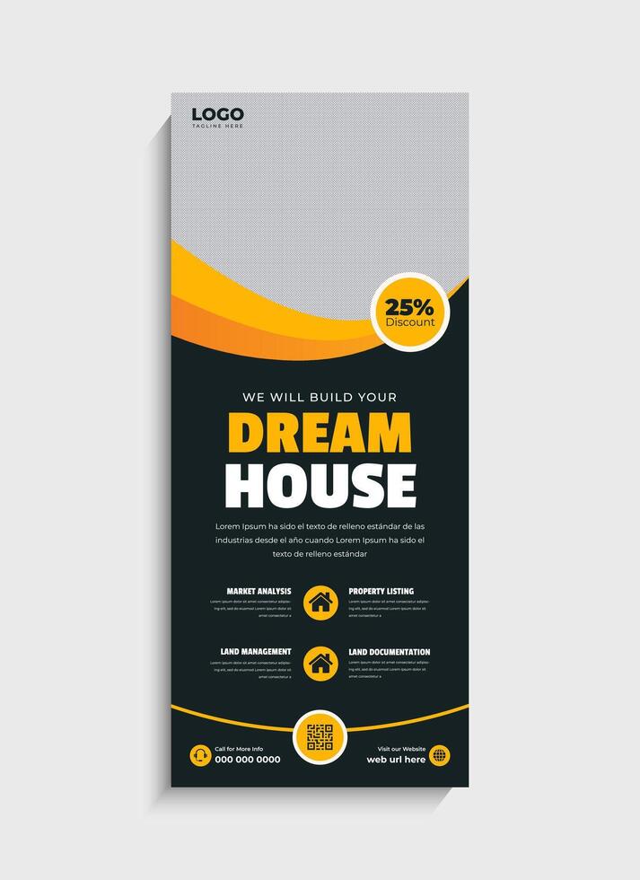 Modern Real Estate standee roll up banner template vector