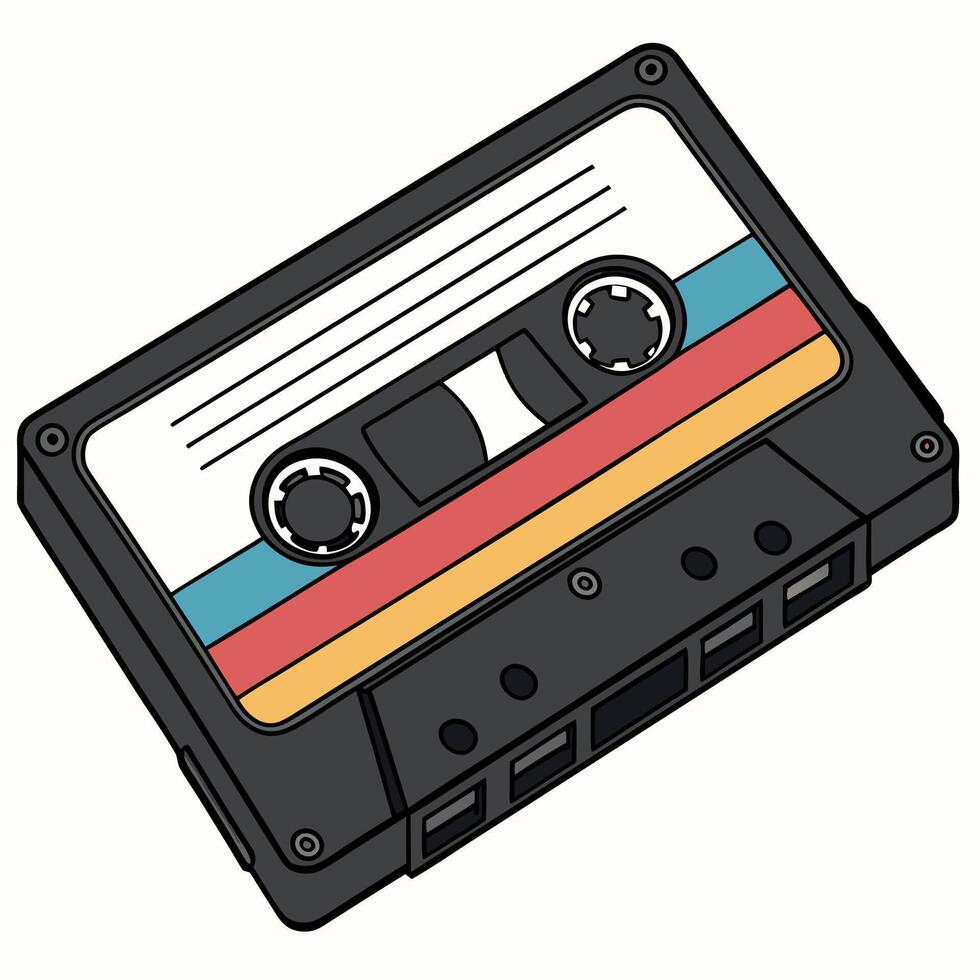 an illustration of a cassette player vector