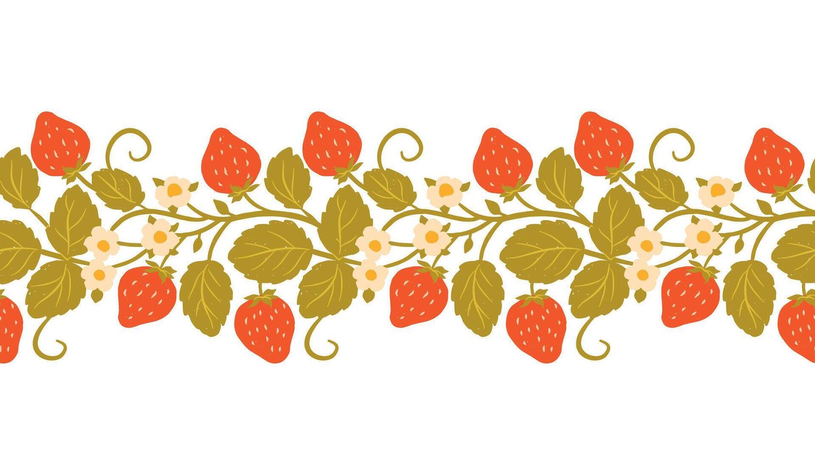 Strawberry Ornamental Border Seamless Repeat Pattern. Illustration vector