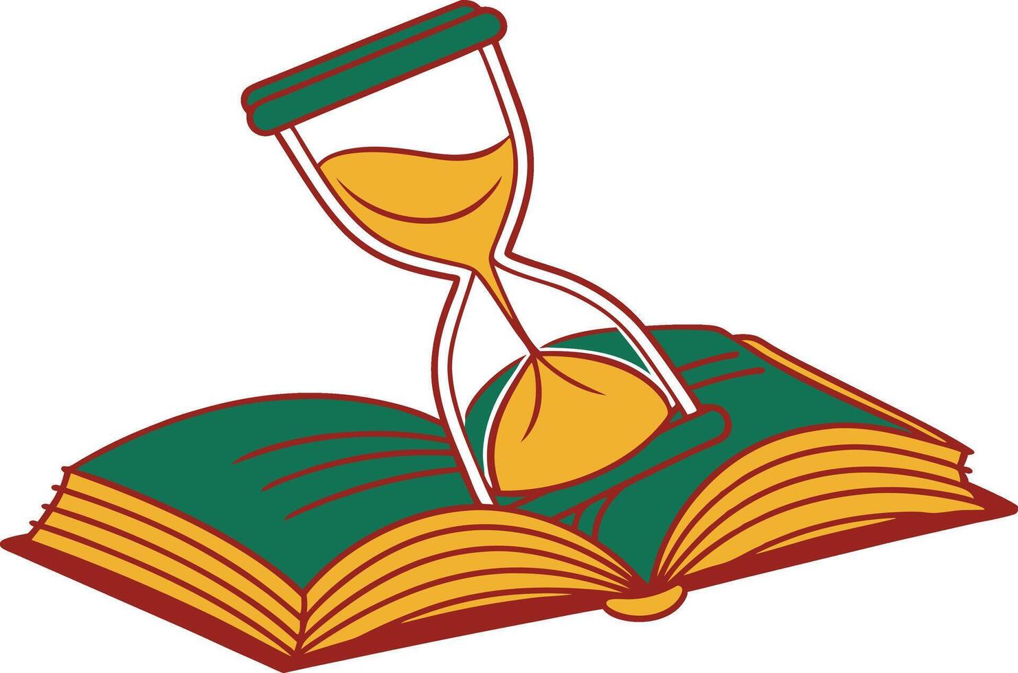 Time, Knowledge, Book, Hourglass, Reading, Education, Learning, Wisdom, History, Literature vector