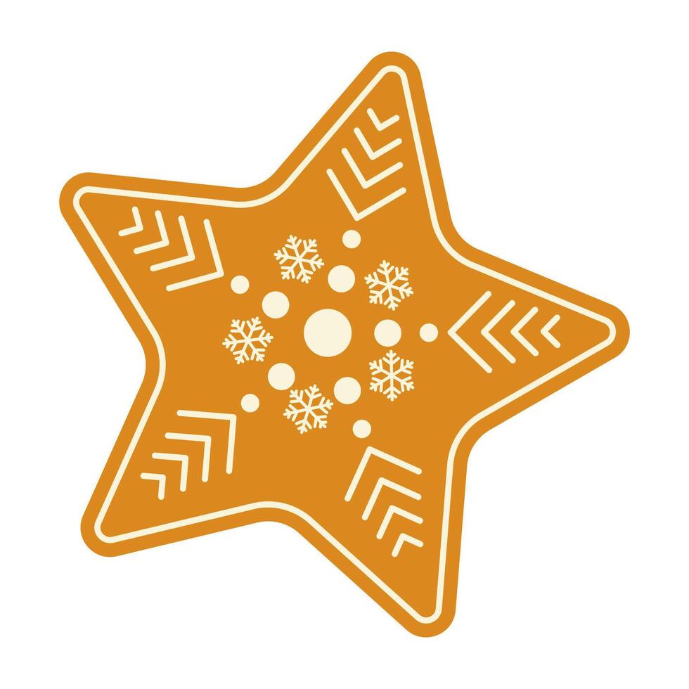 Gingerbreads, Christmas cookies. Xmas gingerbread, biscuits of different shapes with a sweet sugar glaze. Festive holiday dessert, bakery on white background. vector