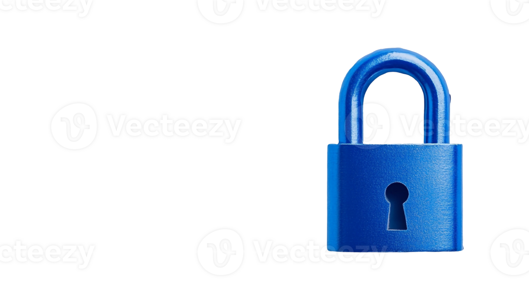 High-definition blue lock on a white background, showcasing a modern take on security and protection. png