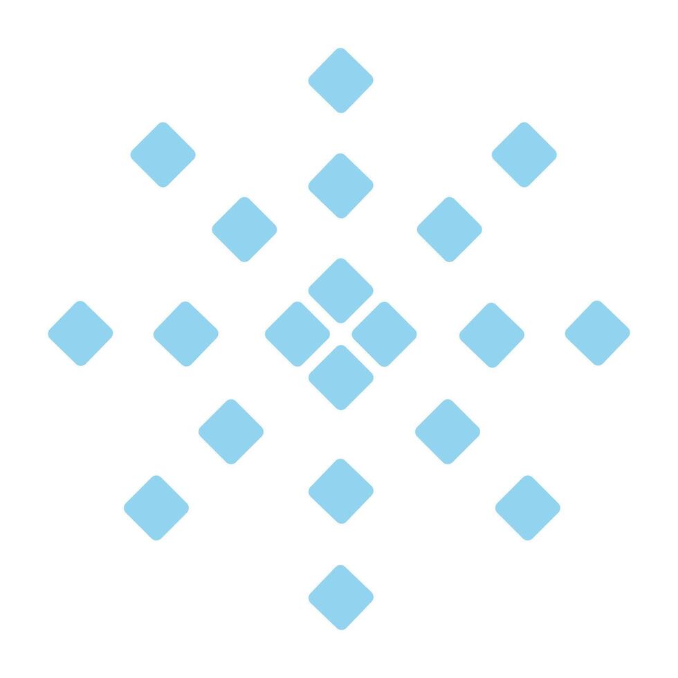 Pixel snowflake. Ornament geometric star. Design element vector