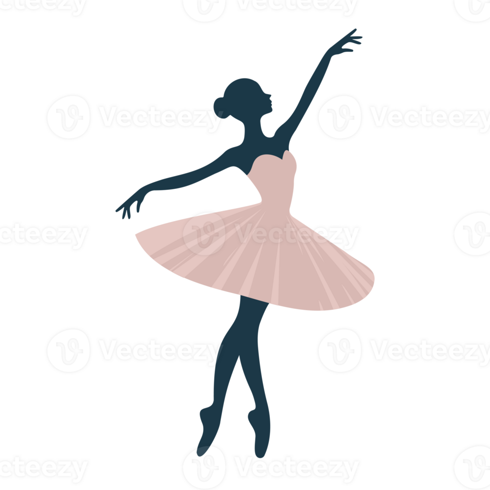silhouette of balerina isolated on transparent background png