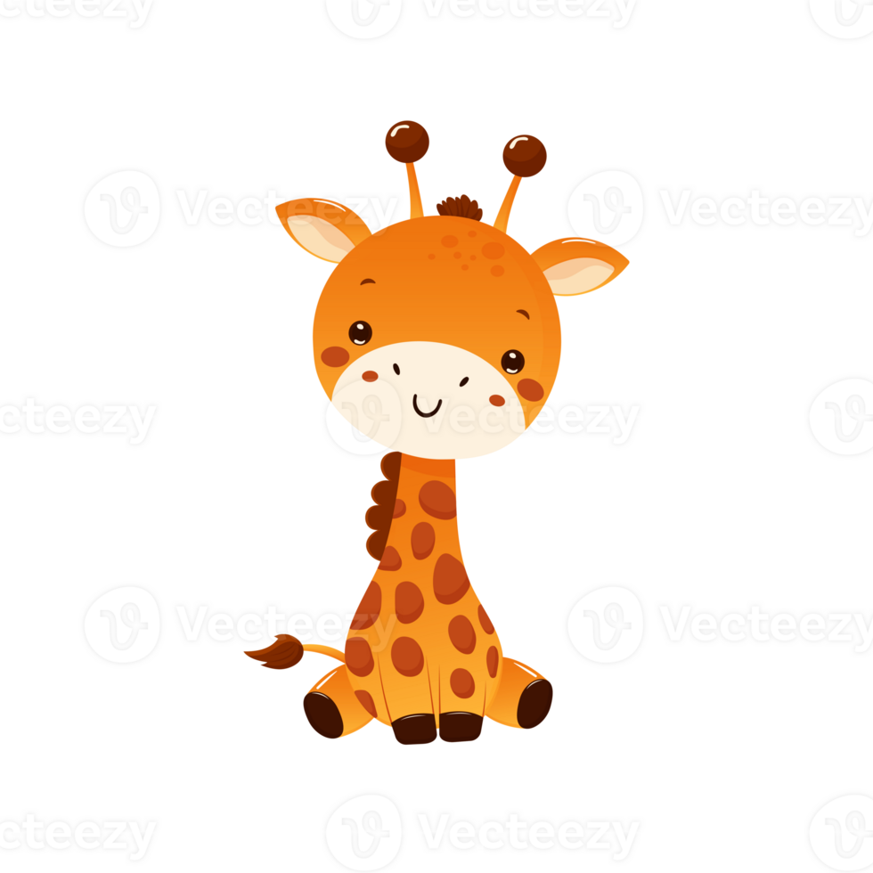 baby giraffe isolated on transparent background png