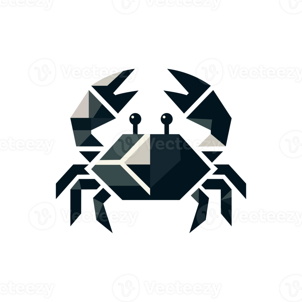 low poly style crab isolated on transparent background png