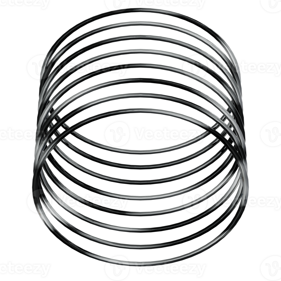 3d rings Y2K chrome elements for design png