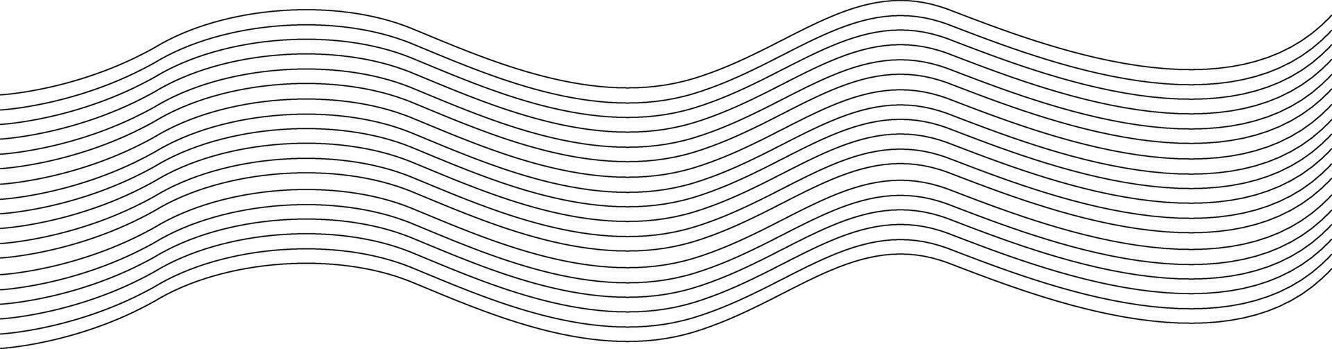 Abstract thin line wave background with seamless striped pattern for modern designs vector