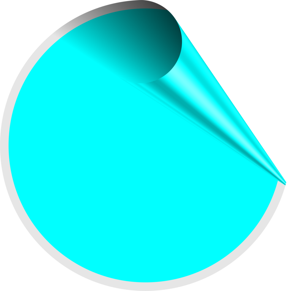 Cyan Shades Circle Shape Peel Effect png