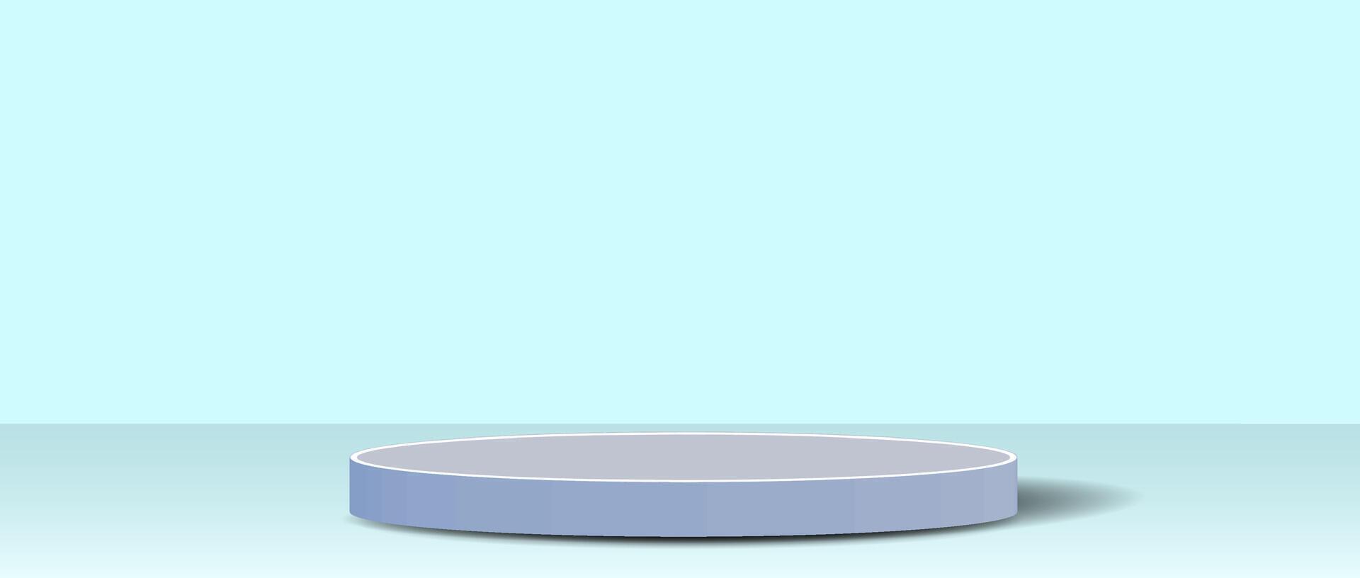 Round display platform with a soft blue background for showcasing products and artwork. vector